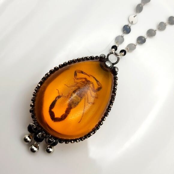 Amber Scorpion Necklace - Picture 1 of 7